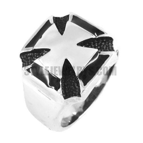 Stainless Steel Band Cross Unisex Ring Women Ring Men Ring SWR0127 - Click Image to Close